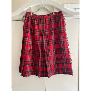 Vintage Century Wool tartan plain skirt size 16